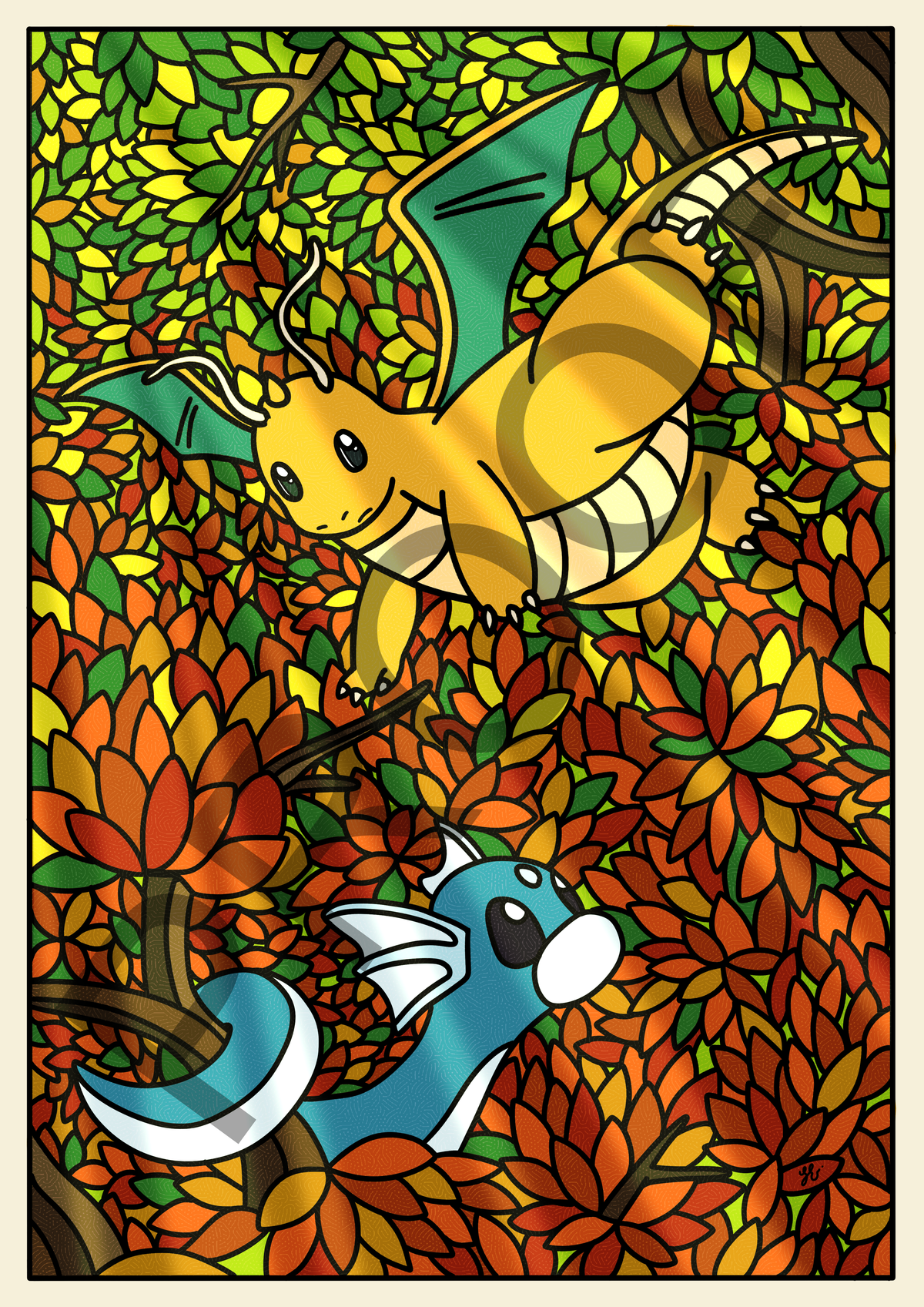 Dwagon Stained Glass Limited Edition Print (Hand Signed - Numbered 1-5)
